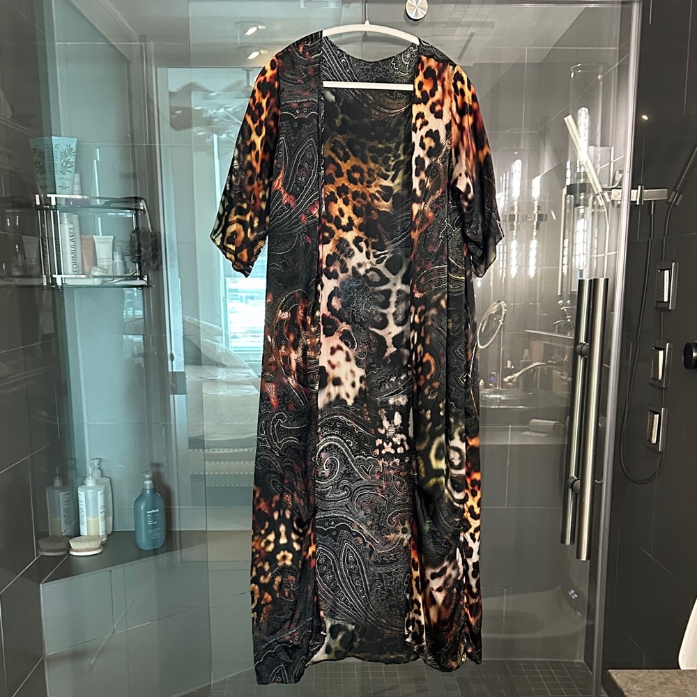 Leopard Print Women's Silk Duster by Eden’s 6th Day